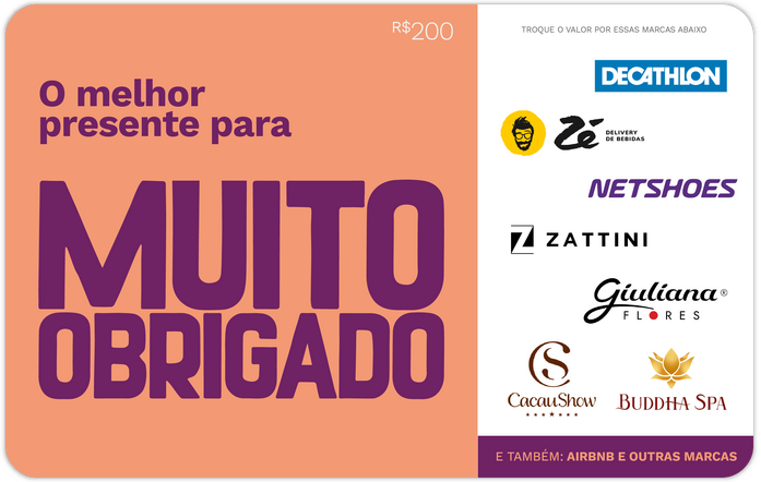 Muito Obrigado R$200 - Digital